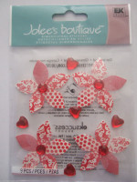 Jolee's Boutique 3D Dimensional Stickers: Red Patterned Flowers