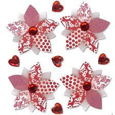Jolee's Boutique 3D Dimensional Stickers: Red Patterned Flowers