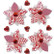 Jolee's Boutique 3D Dimensional Stickers: Red Patterned Flowers
