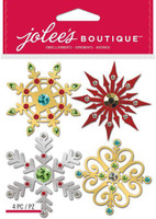 Jolee's Boutique 3D Dimensional Stickers: Metallic Snowflakes