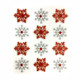 Christmas 3D Stickers: Red & White Snowflakes