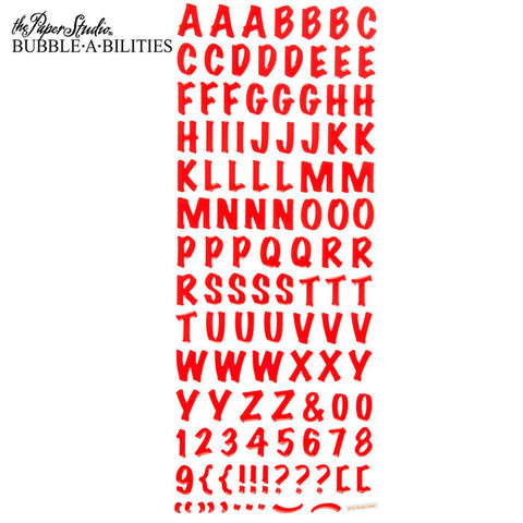 Bubble-A-Bilities Epoxy Alpha Stickers: Block Red