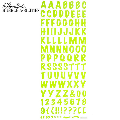 Bubble-A-Bilities Epoxy Alpha Stickers: Block Lime Green
