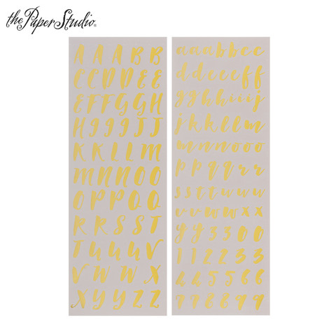 Alpha Rub-Ons: Gold Foil Brush  - siirtokuvapakkaus.