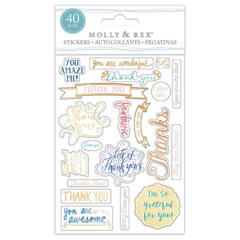 Molly & Rex Clear Stickers: Lots of Thanks