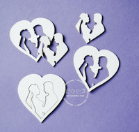 Wedding Couples Heart Silhouettes - leikekuviopakkaus