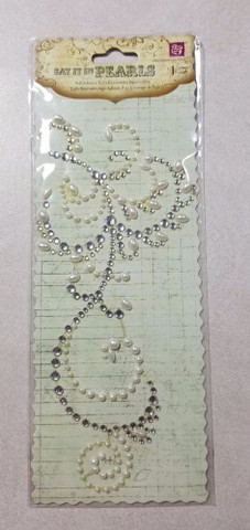 Say It in Pearls: Rhinestones & Pearls Swirl
