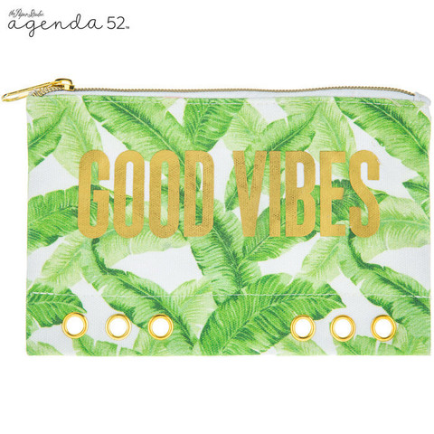 Canvas Pouch: Palm Leaves Quote
