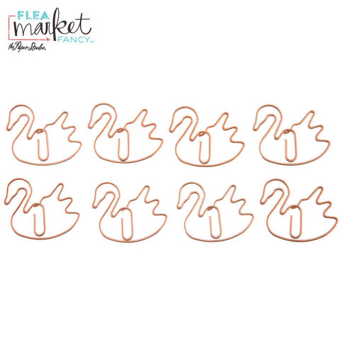 Flea Market Fancy Paperclips: Rosegold Swans