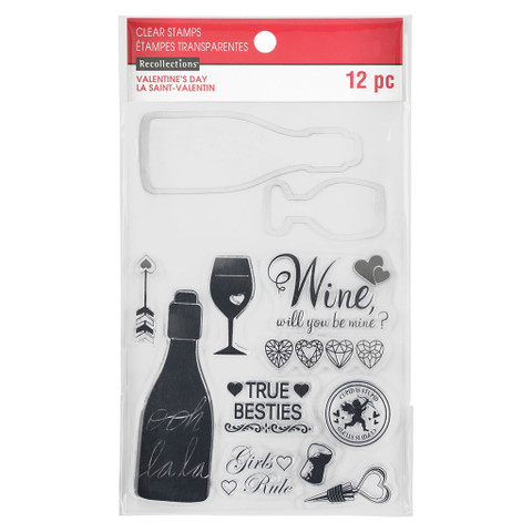 Valentine stamps & dies: Wine -setti