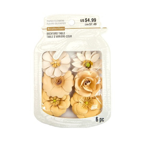 Backyard Table Medium Paper Flowers: Cream & Yellow