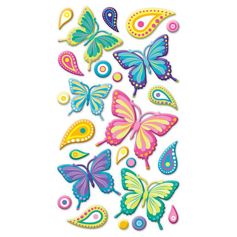 Sticko Puffy Stickers:  Wild Butterflies