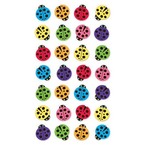 Sticko 3D Metallic Stickers: Rainbow Ladybugs