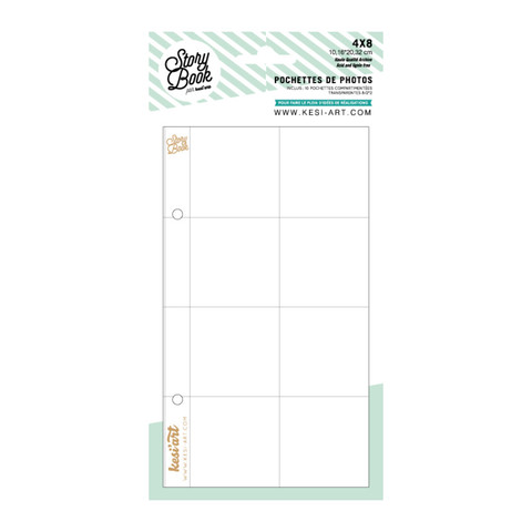 Storybook Album 6x8:  4x8 with 8 mini pockets - lisätaskusivut