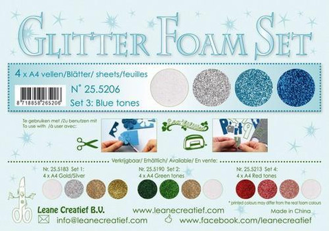 Glitter Foam Set: Blue Tones