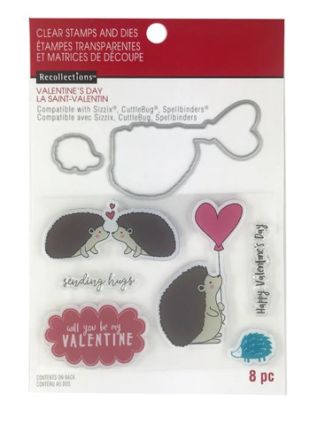 Recollections Valentine stamps & dies: Hedgehog -setti
