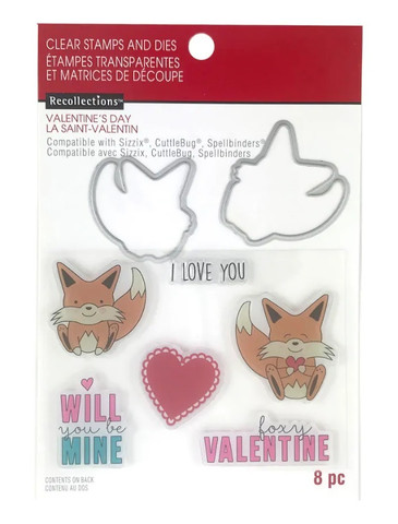 Recollections Valentine stamps & dies: Fox -setti