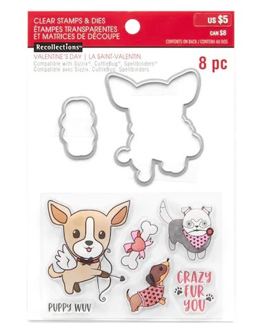 Recollections Valentine stamps & dies: Dog -setti