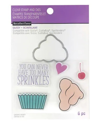 Recollections Glitzy stamps & dies: Sprinkles -setti