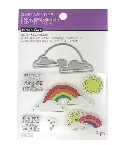 Recollections Glitzy stamps & dies: Rainbow -setti