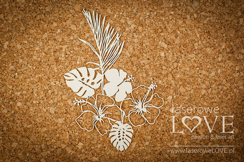Vintage Tropical Island: Hibiscus Flowers Set -chipboardpakkaus