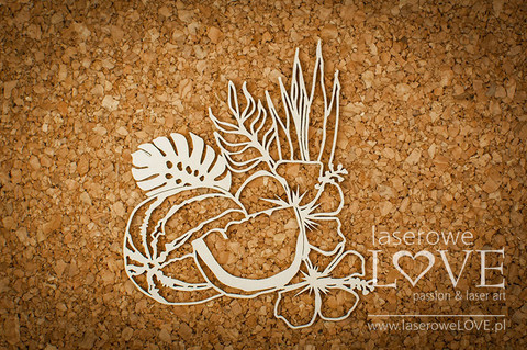 Vintage Tropical Island: Set with watermelon -chipboardpakkaus