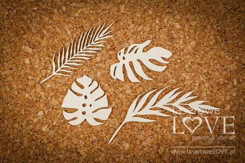 Vintage Tropical Island: Tropical Leaves -chipboardpakkaus