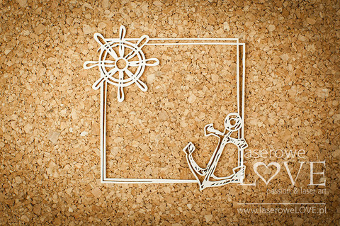 Ocean Adventure: Anchor Square Frame  -chipboardpakkaus