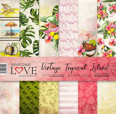 Vintage Tropical Island 12 x 12  - paperikokoelma
