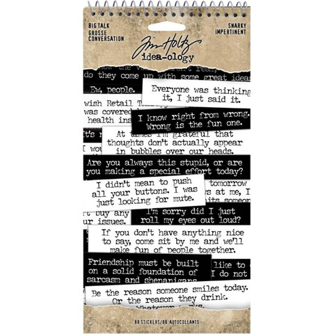 Tim Holtz Idea-ology Big Talk Snarky  -tarralehtiö