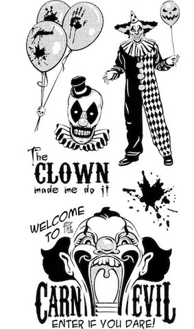 Halloween Clear stamps: Creepy Clowns  - leimasinsetti