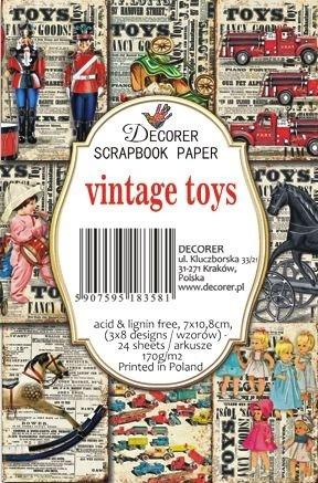 Decorer: Vintage Toys - minipaperisetti