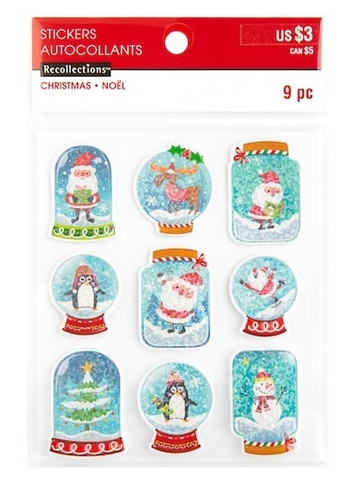Recollections Christmas Puffy Stickers: Holographic Mason Jars