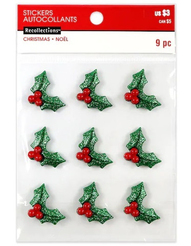 Christmas Glitter Embellishments: Holly Berry