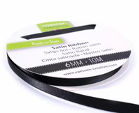 VC Satin Ribbon: Black 6mm/ 10 m