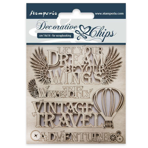 Stamperia Decorative Chips: Adventure - chipboard leikkeet