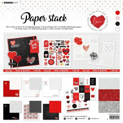 Studio Light  Filled With Love Paper Stack 12x12 - paperikokoelma