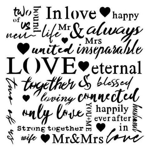13arts: Love Text 6 x 6 -sabluuna