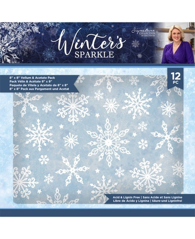Crafter's Companion: Winter’s Sparkle Vellum & Acetate Pack 8 x 8  
