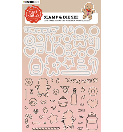 SL Sweet Stories Stamps & Dies: Gingerbread - stanssi- ja leimasinsetti 