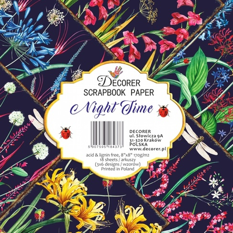 Decorer: Night Time 8x8 - paperikokoelma