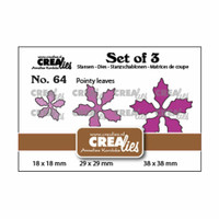 Crealies Set of 3 Dies: Poinsettia Pointed Leaves #64 