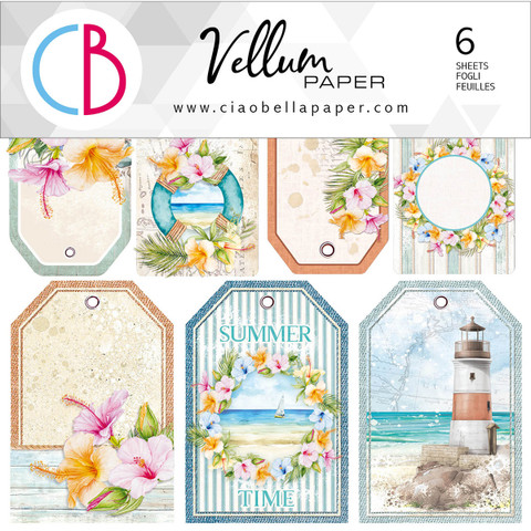 Ciao Bella: Fussy Cut Vellum set 6x6  - Summer Breeze