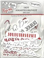 JK Primeco: Joulutekstit punaharmaa - askartelukuviot 