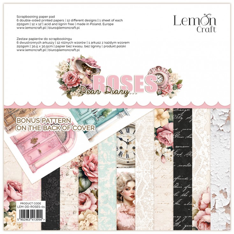 Lemoncraft: Dear Diary - Roses 12x12 - Paperikokoelma