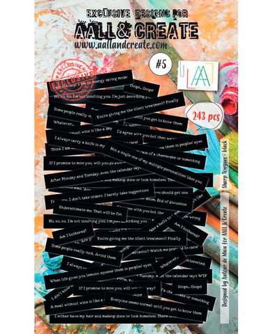 Aall & Create Die Cuts: Sharp Tongues - Black #5 - leikekuviopakkaus