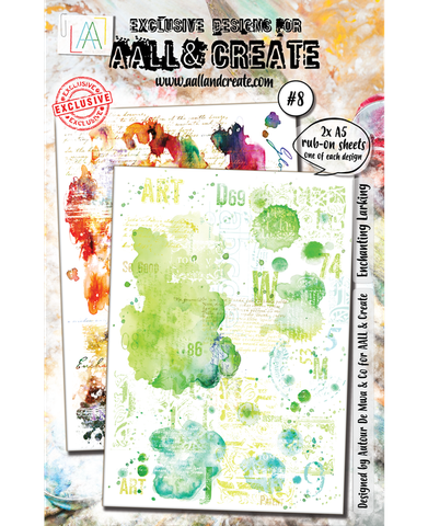 Aall & Create A5 Rub-on Sheets: Enchanting Larking #8 -  siirtokuvapakkaus