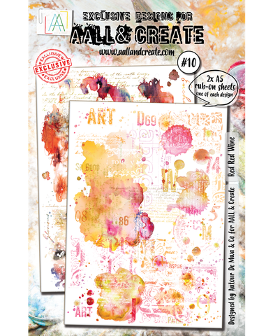 Aall & Create A5 Rub-on Sheets: Red Red Wine #10 - siirtokuvapakkaus