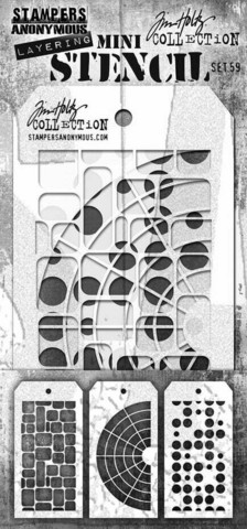 Stampers Anonymous TH Mini Layering Stencil Set 59 - sabluunapakkaus 