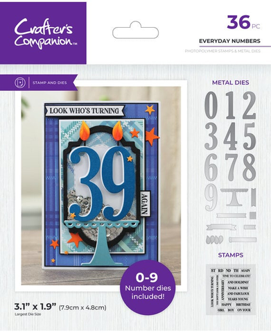 CC: Everyday Numbers Stamp & Die  -setti